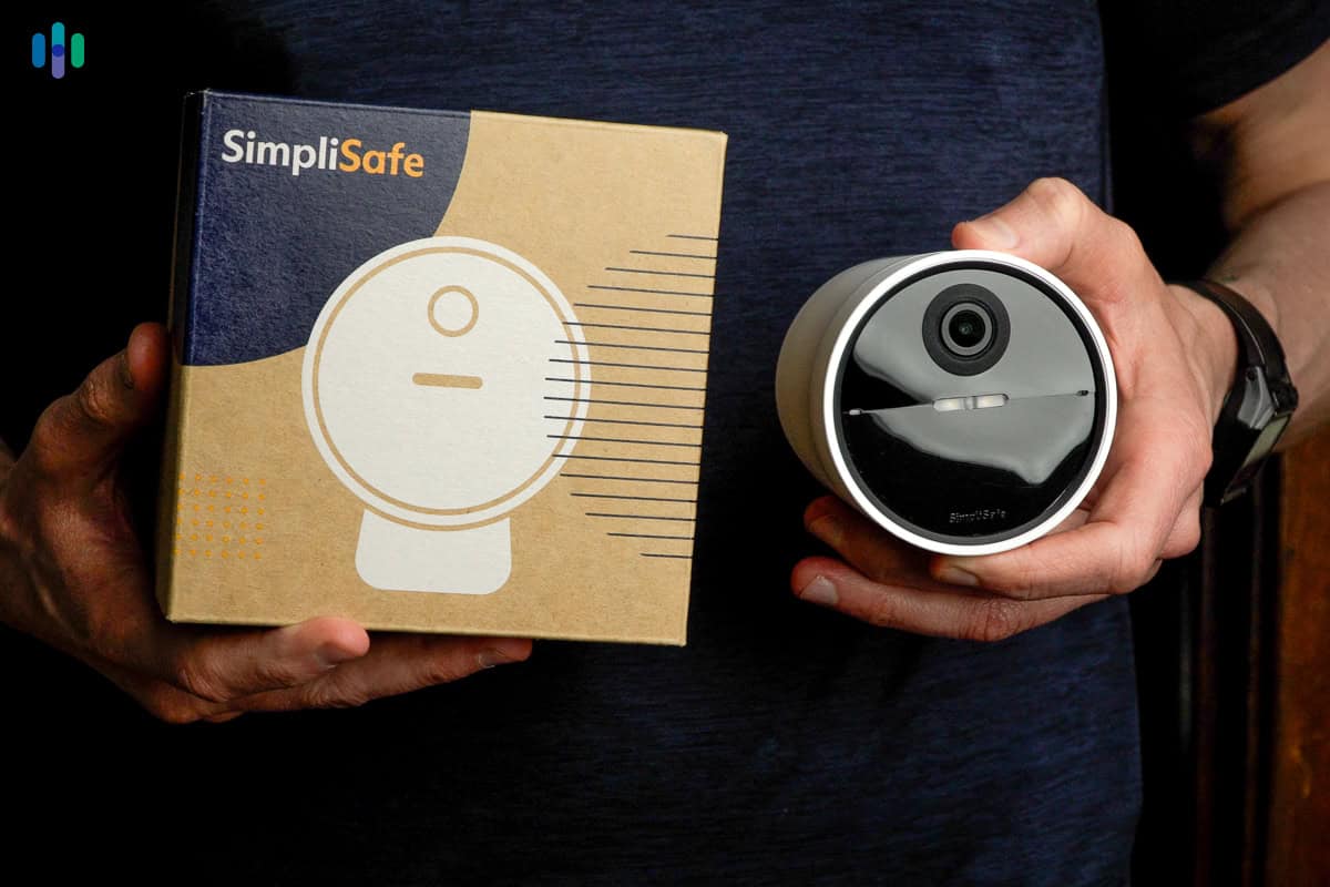 SimpliSafe System Outdoor Camera in hand