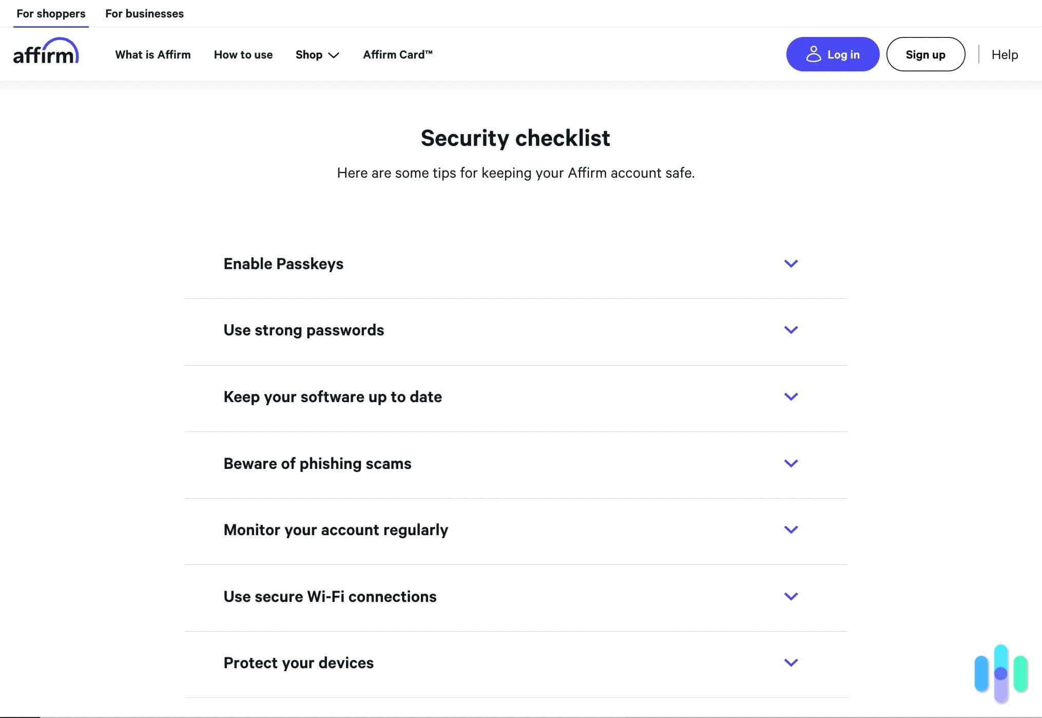 Affirm Security Checklist