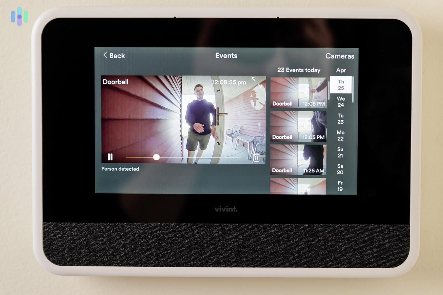 Vivint Panel video doorbell view