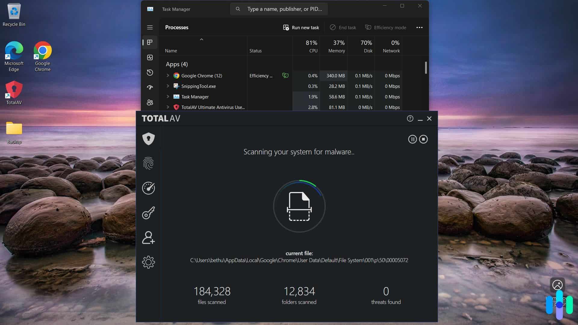 TotalAV barely had any impact on our device performance even while doing a System Scan