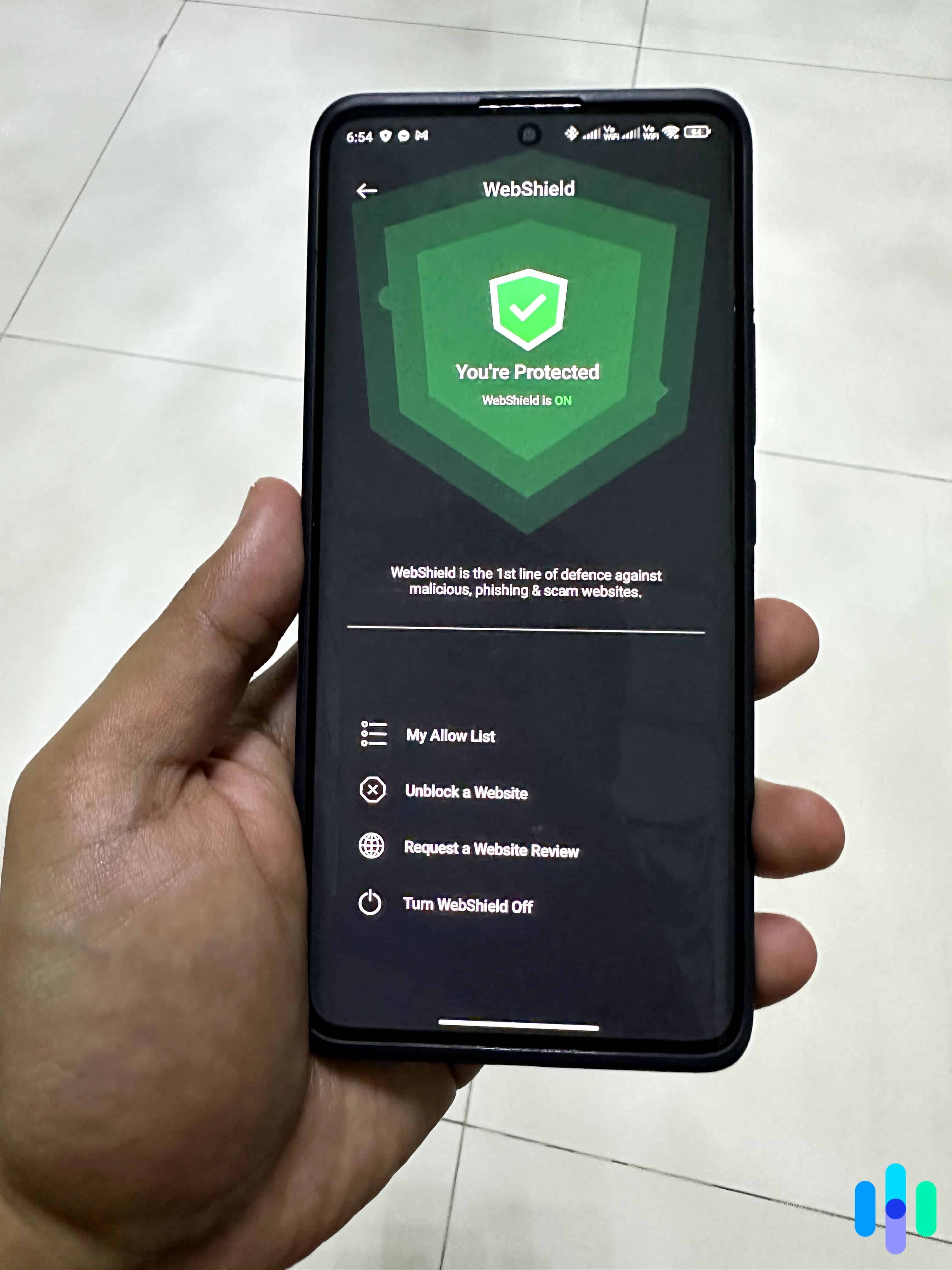 We tested TotalAV on Android, including WebShield online protection