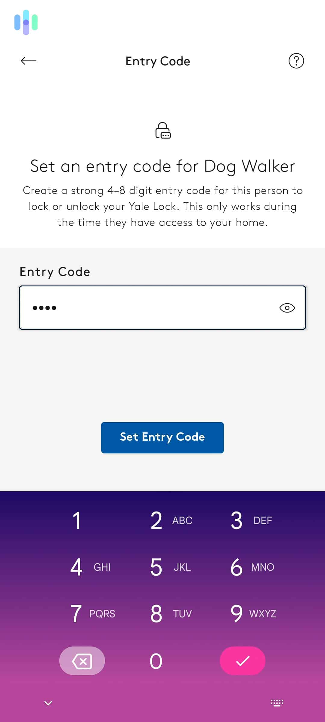 ADT+ App – Trusted Neighbor – Helper Entry Code