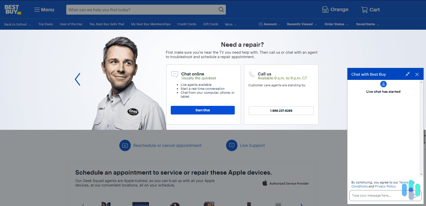 Chatting with Best Buy Support