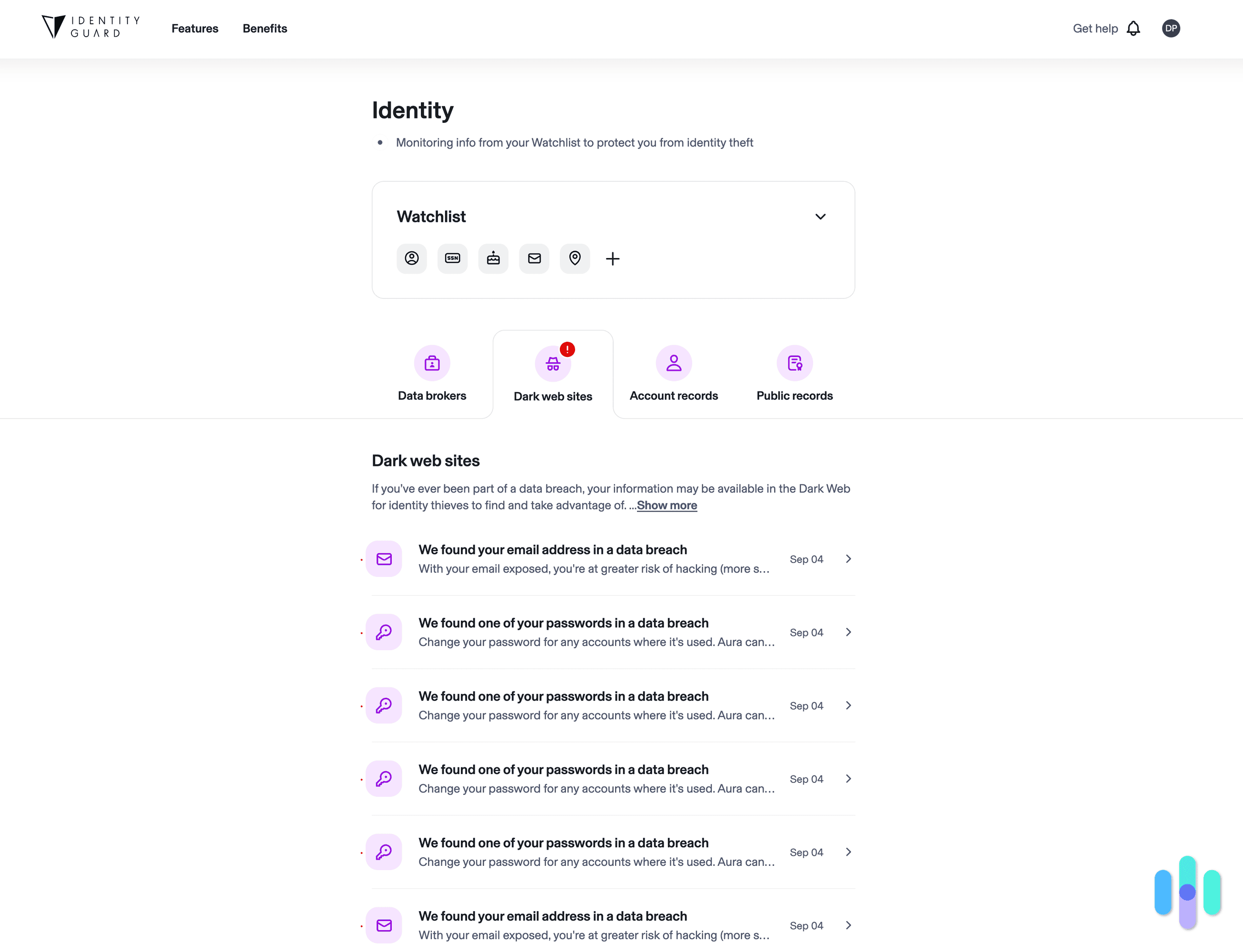 Our identity theft expert testing out Identity Guard’s Dark Web Monitoring feature.