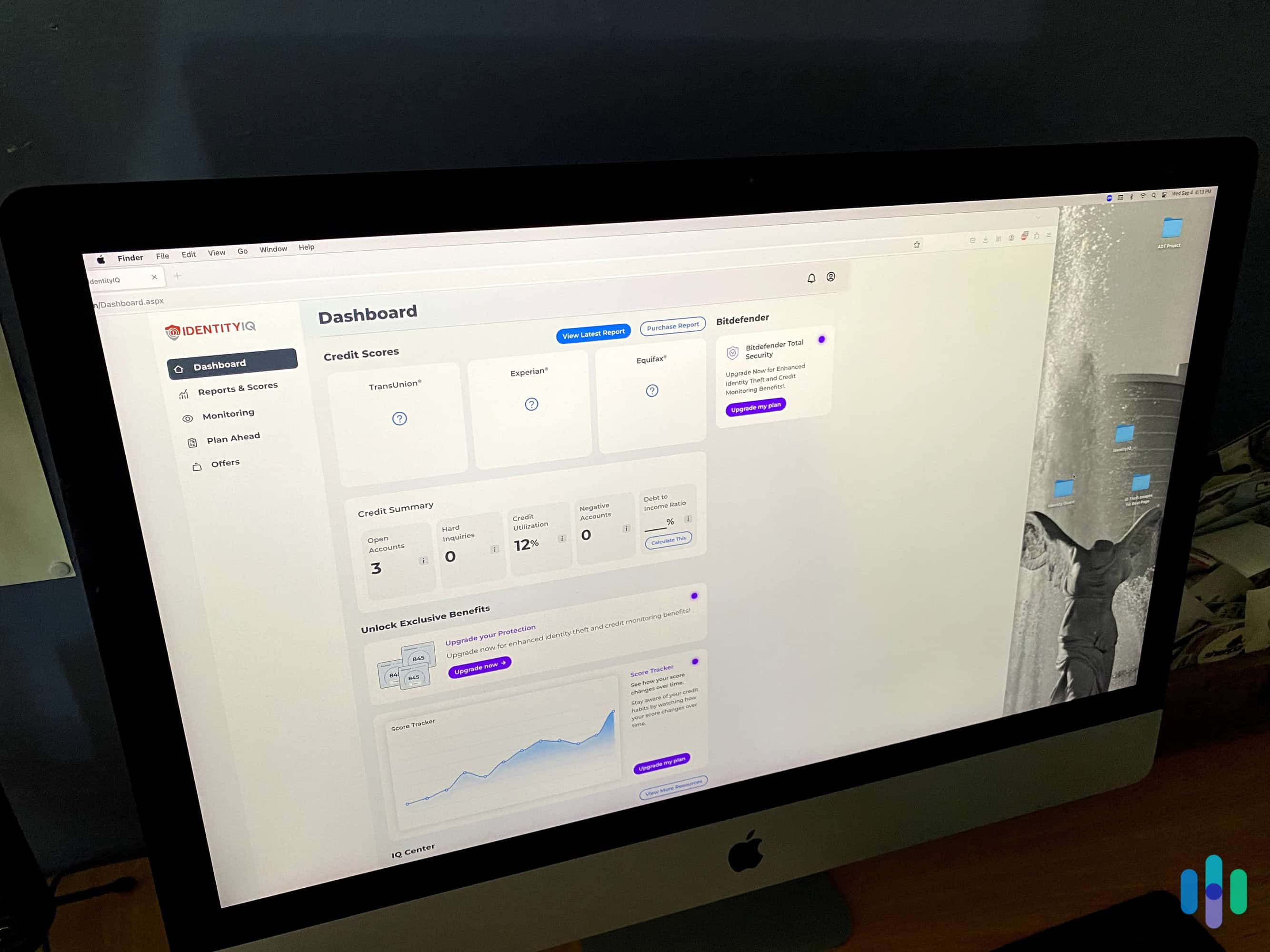 Testing out IdentityIQ’s credit monitoring features.