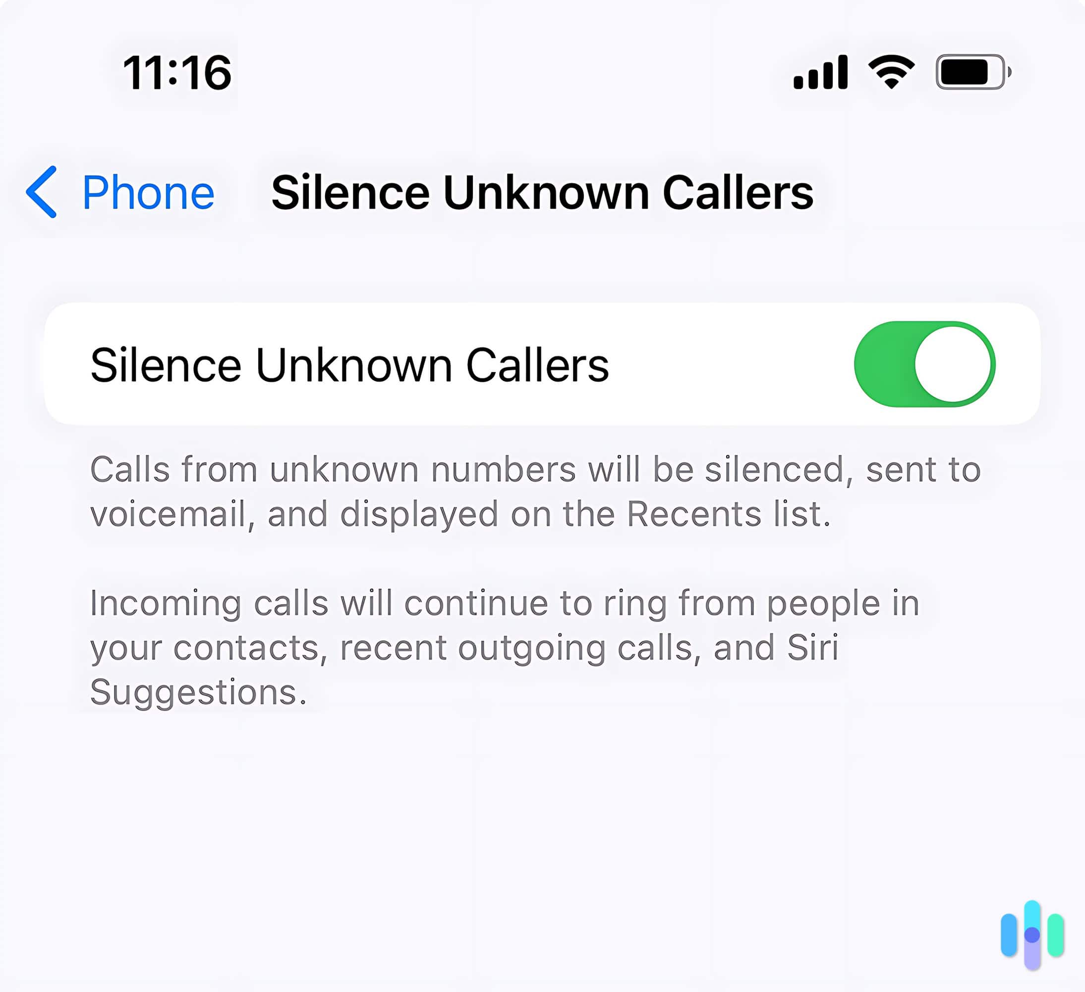 Silence Unknown Callers on iPhone