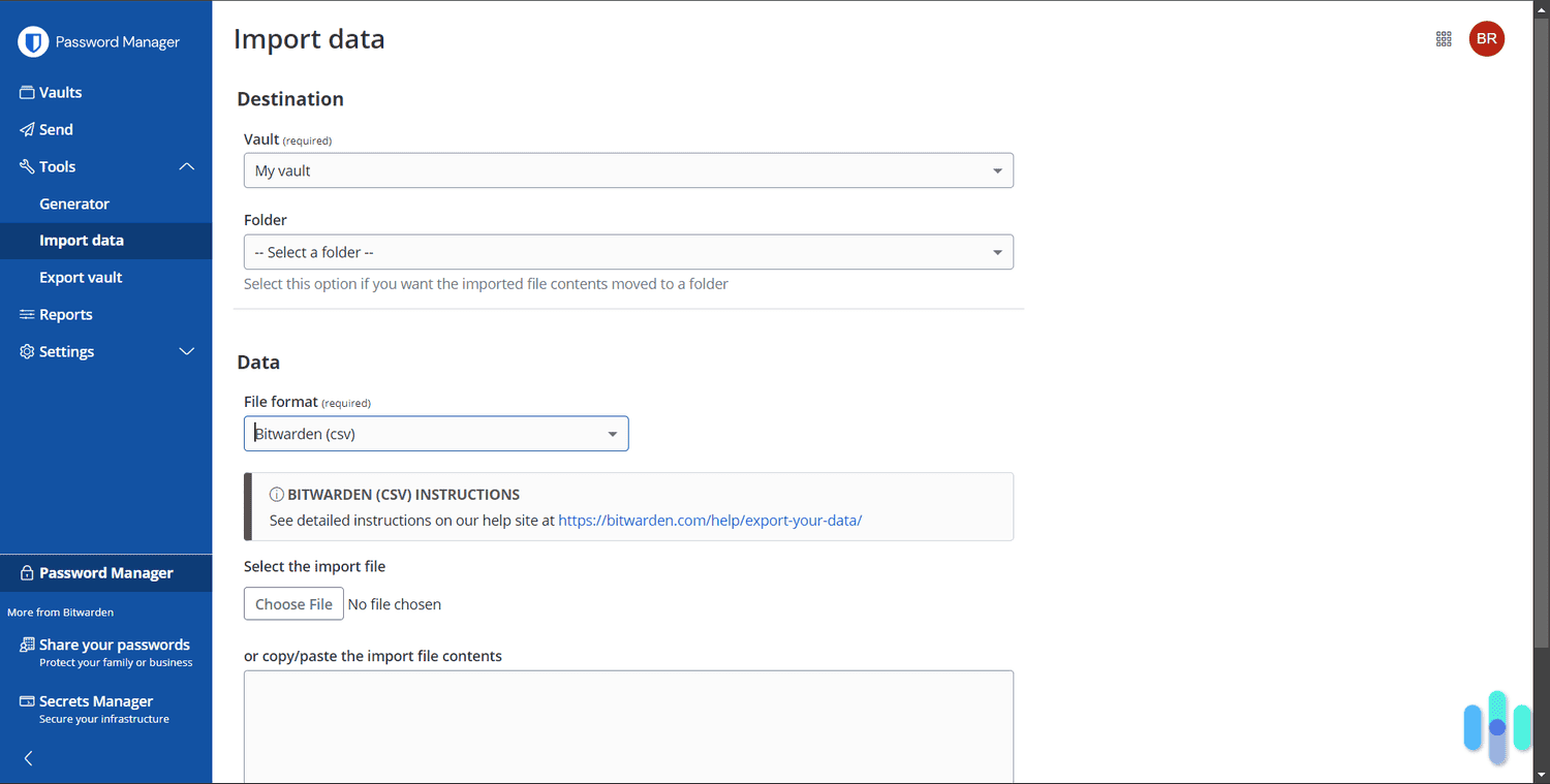 Importing our passwords into our Bitwarden vault took no more than five minutes.