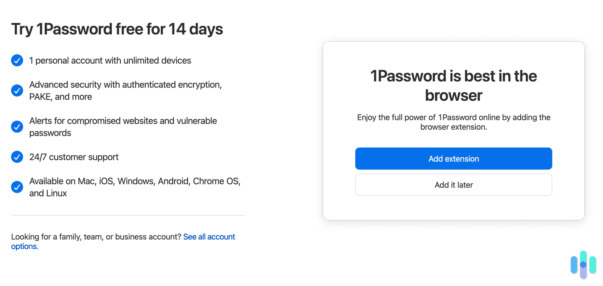 I started my process by downloading the browser extension for 1Password.