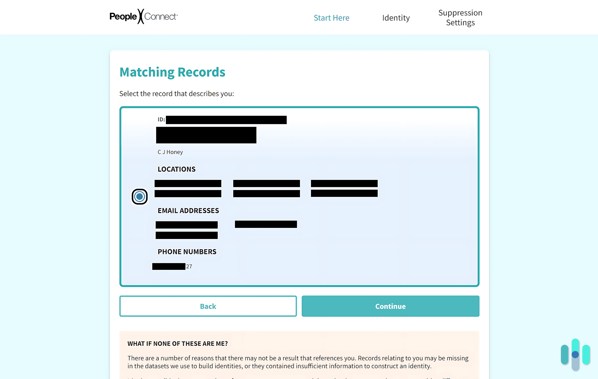 Intelius had some of our information wrong when matching our records.