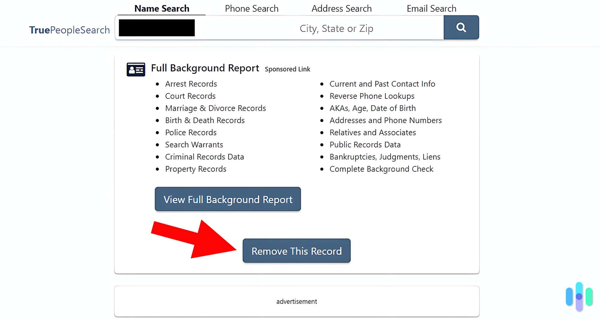 Review the profile and click “Remove This Record” near the bottom of the page.