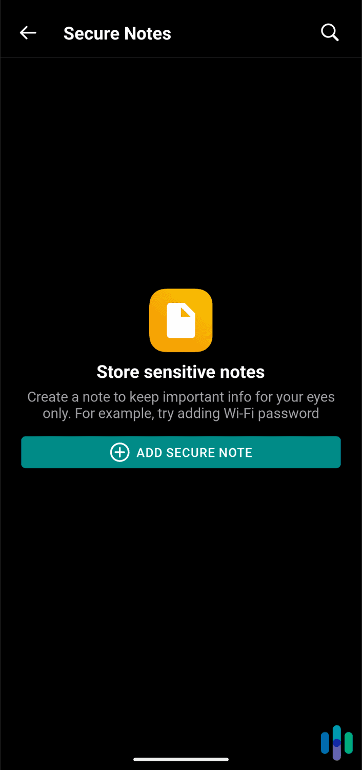 NordPass let us store sensitive notes for anything we needed to write down that we didn’t want others to see.