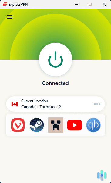 Connected to an ExpressVPN server in Toronto.