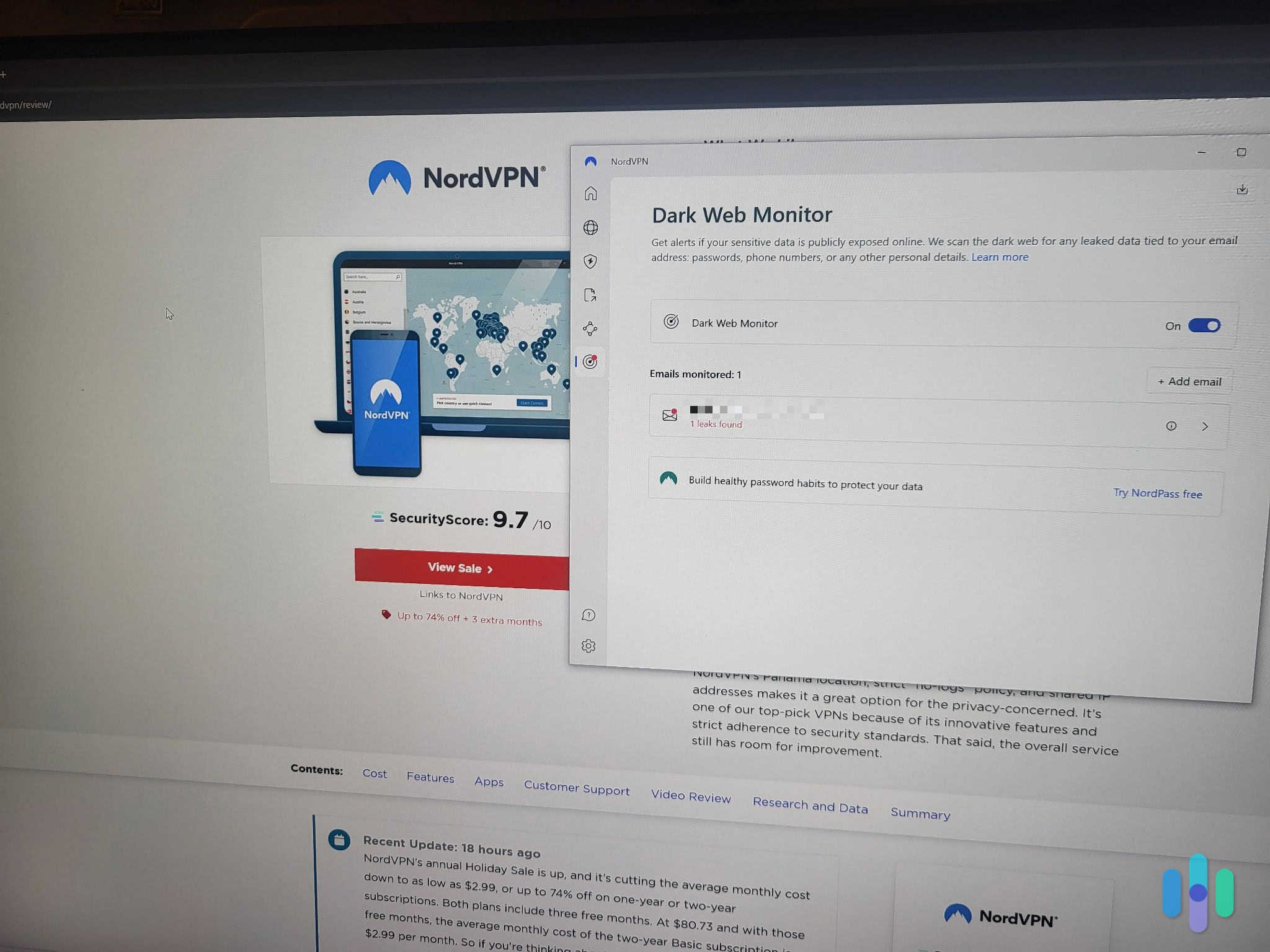 NordVPN is a great option if you're looking for high-end security features.