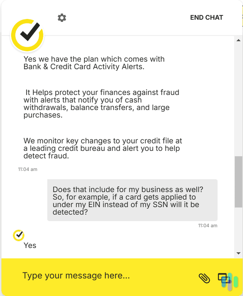 When we tested LifeLock, they monitored our business credit file and our personal credit file.