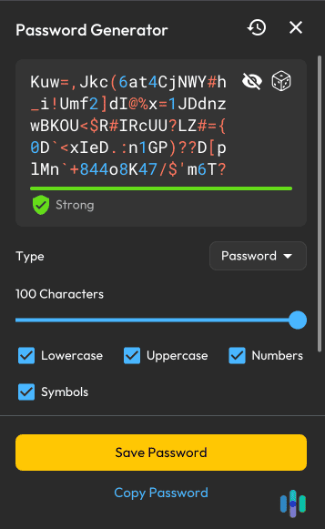 Keeper’s password generator is one of the most secure, as it can create passwords with up to 100 characters.