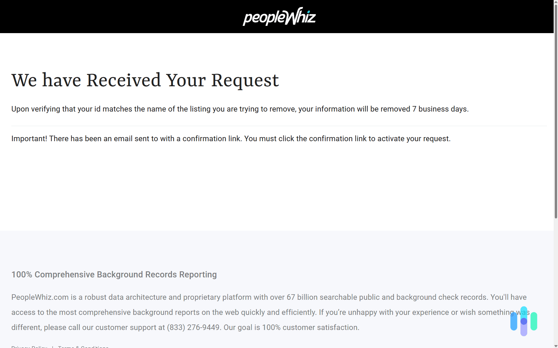 PeopleWhiz took about six business days to process our opt out request.