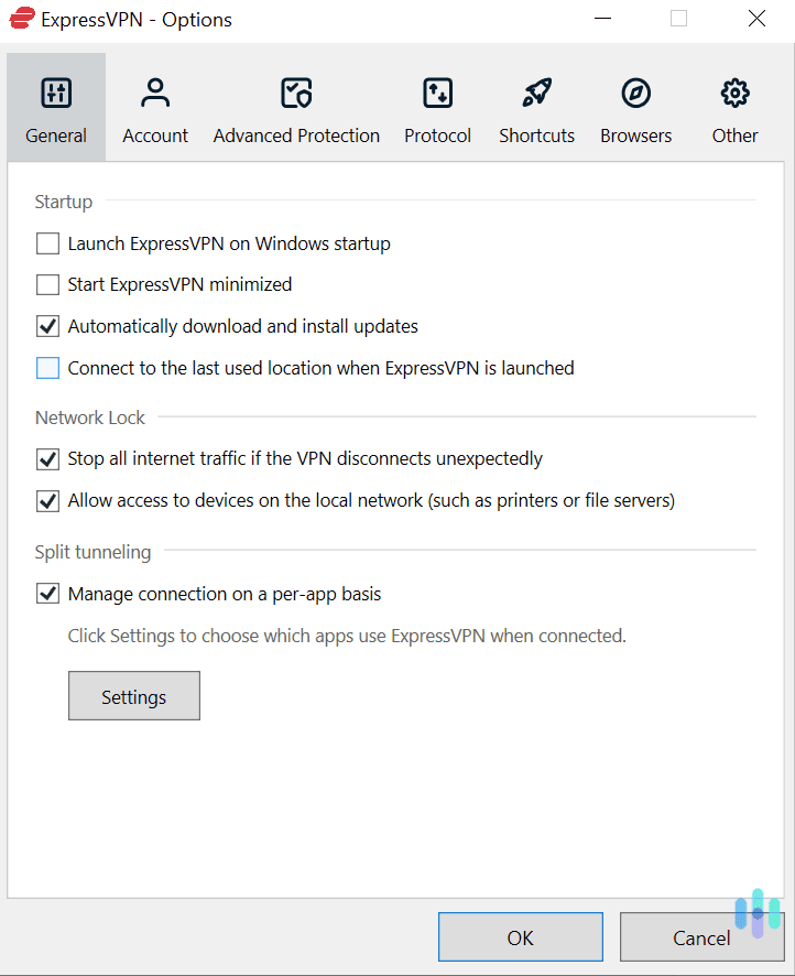 We really like how ExpressVPN's Windows app provides quick explanations for all settings and features.
