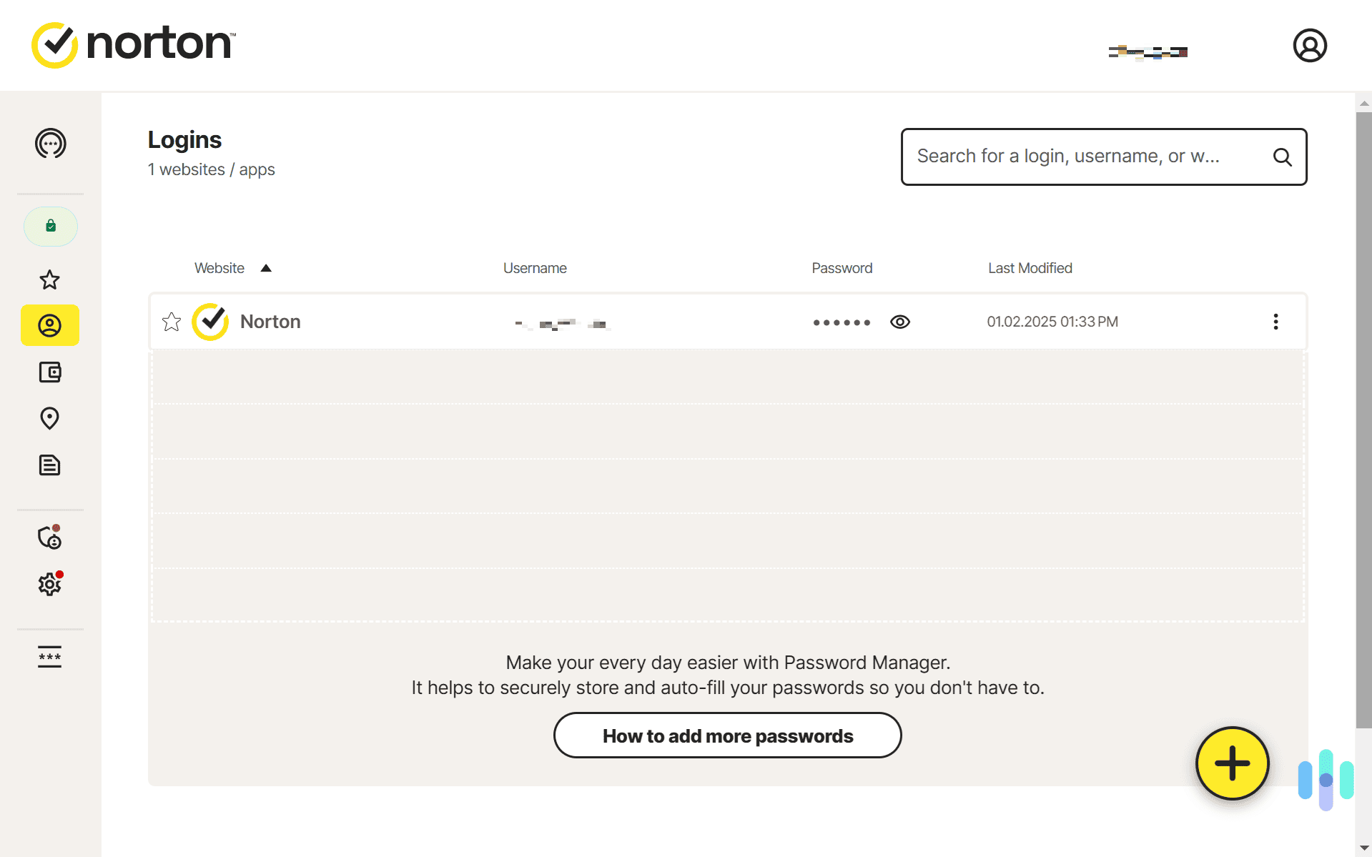 Norton made it easy for us to add passwords into our account with three methods to choose from.