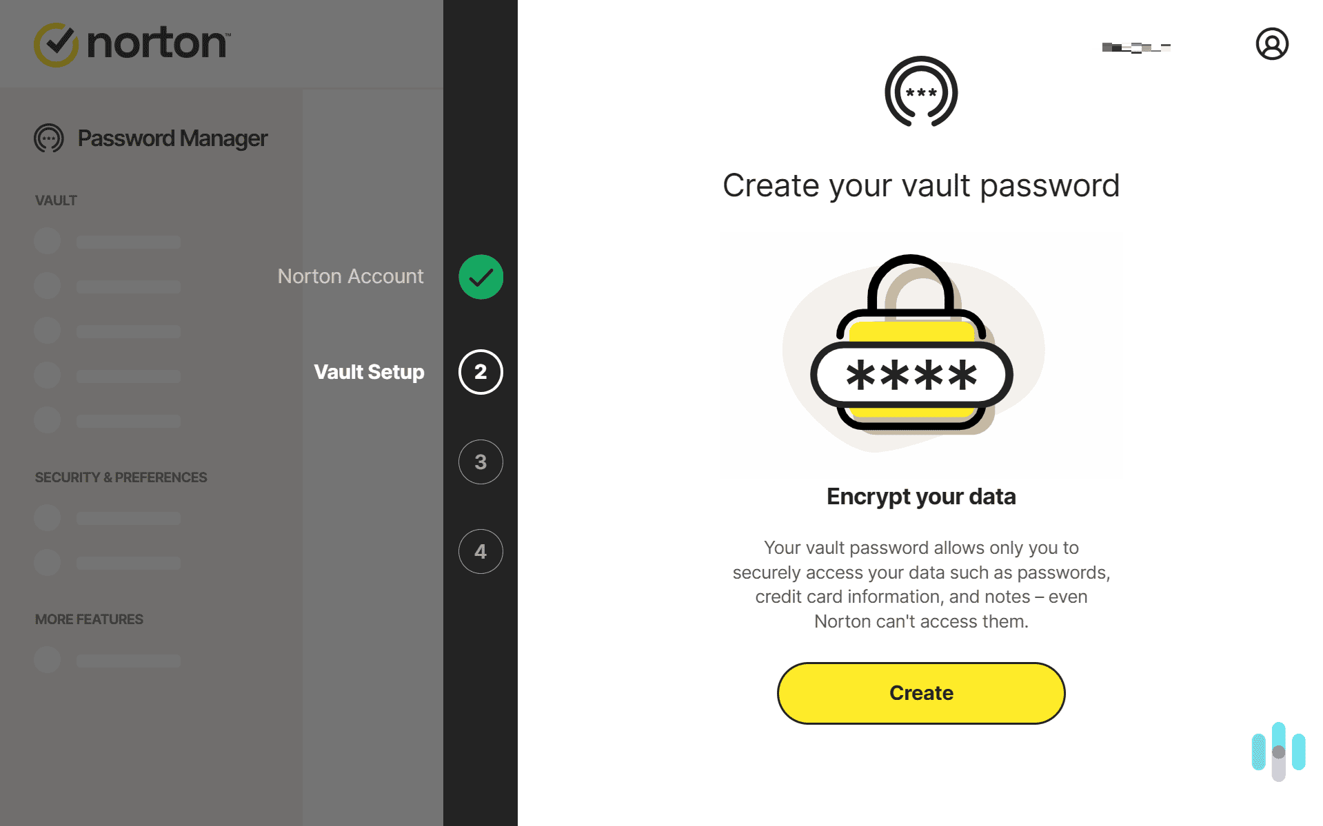 Our vault was always encrypted, but that meant Norton couldn’t recover it if we lost our password.